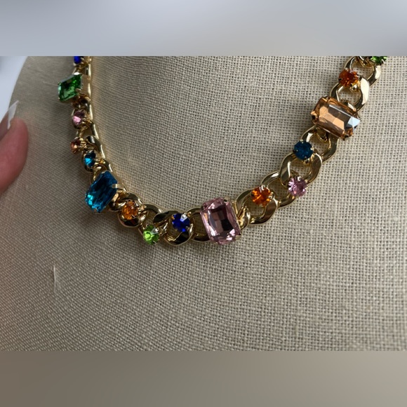 Rhinestone Cuban Link Necklace - Picture 7 of 8